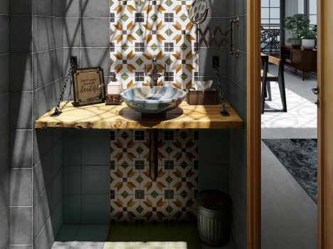Art Nouveau plytelės virtuvei