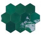 Zellige Hexa Emerald 10,8x12,4 cm Sienų plytelės
