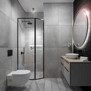 mazas vonios kambarys-pilas interjeras