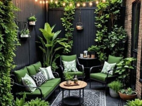 lauko terasa su akmens masės plytelėmis