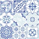 VIETRI DECORO BLU MIX 22X22 CM Plytelės vidaus ir lauko apdailai